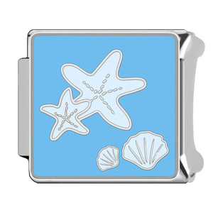 Pulsera de acero inoxidable al por mayor, nuevo estilo italiano, serie oceánica, módulo de conchas de estrellas de mar, pulsera de 9mm - Product Image 1