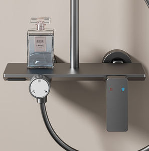 <span class=keywords><strong>Robinet</strong></span> thermostatique 4 fonctions Ensemble <span class=keywords><strong>de</strong></span> douche mural <span class=keywords><strong>de</strong></span> luxe <span class=keywords><strong>pour</strong></span> <span class=keywords><strong>salle</strong></span> <span class=keywords><strong>de</strong></span> bains Jet <span class=keywords><strong>de</strong></span> pluie en céramique brossée <span class=keywords><strong>pour</strong></span> la maison Certificat CE/ROHS - Product Image 3