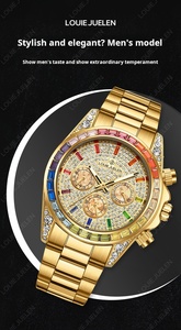 <span class=keywords><strong>Montre</strong></span> mécanique arc-en-ciel lumineuse Luigulen pour hommes avec bracelet en acier inoxydable et fenêtre à cadran en verre - Product Image 4