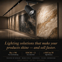 Foco Comercial LED COB Antideslumbrante UGR16 CRI90+ Inteligente Regulable Ajustable para Pistas de Luz en Azulejeras, Salas de Exposición, Galerías y Hoteles