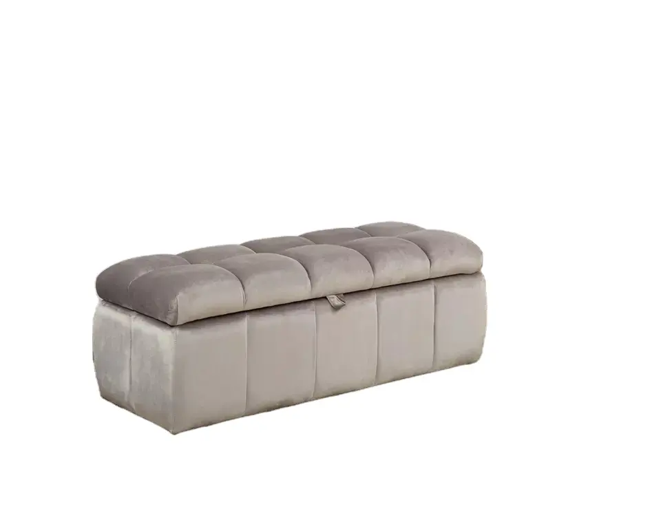 Frank Furniture Italian Luxury Ottoman Stool Bedroom Ottoman Storage Velvet Ottoman Storage Bench