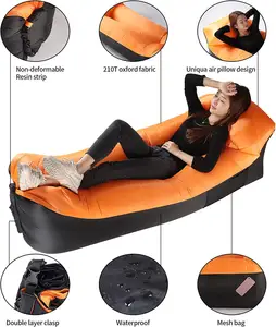 WOQI Compact And Portable Inflatable Air Sofa Air Couch Lounger Lazy Sofa Outdoor Camping Air Sofa Easy Open Easy Carry
