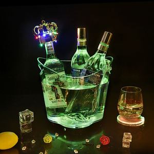 5.5L RGB Modern Round Oval Party Ktv Bar Led PS Plastic Ice Bucket Cooler <b>Box</b> for <b>Champagne</b> Wine Beer - Product Image 1