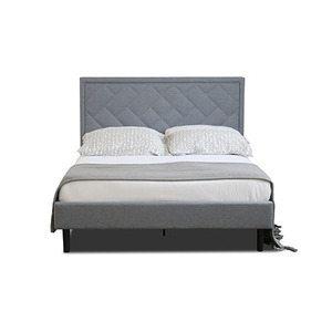 MORNINGTON Boîte de lit élégante et moderne, confortable, rembourrée, en tissu doux, cadre en bois massif, disponible, lit simple Queen Home Design - Product Image 2