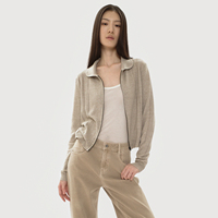 Cardigans pour femmes, col rabattu, fermeture éclair, en laine et lin, tricot torsadé, veste courte, vêtements d'extérieur pour femmes
