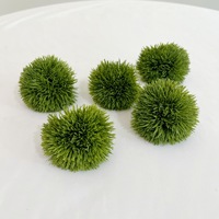 Kepala Dianthus Hijau Buatan, Pom-pom Hijau, Bola Berduri, Tanaman Hijau, Dekorasi Meja Ruang Tamu Rumah yang Kreatif