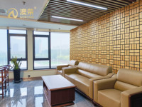 Panneau en bois acoustique de forme spéciale Panneau de cloison en bois massif à lattes pour la décoration intérieure Hôtel Alien Akupanel Panneaux en bois