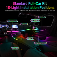 Speaker Lampu Ambient untuk Mobil, Lampu Ambient Mobil 110cm 90cm, Strip Lampu Ambient Mobil 256 Warna LED 20cm 75cm LHD RHD 12V