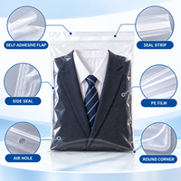 Sacs d'emballage transparents pour vêtements, auto-adhésifs, personnalisés, pour boutiques, e-commerce et vente en gros