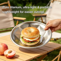 Nieuwe aanwinst: Pure titanium creatief draagbaar fruitplateau/snack schaal voor buiten kamperen en thuisgebruik.