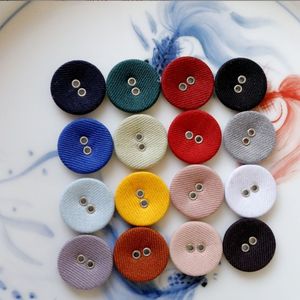 Nút may tròn bằng nhôm mạ, mặt phẳng, 15mm, có hai lỗ, dùng cho phụ kiện may mặc, giặt khô được - Product Image 3