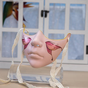 Baige หน้ากากฮาโลวีนผู้ใหญ่สำหรับผู้หญิงอุปกรณ์เสริมความงามหน้ากากครึ่งหน้าแบบกลไกโบราณ - Product Image 2