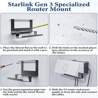 Support mural pour routeur DAIER Starlink Gen 3, routeur maillé, alimentation 2-en-1, kit métallique blanc, antichoc, anti-chute, intérieur