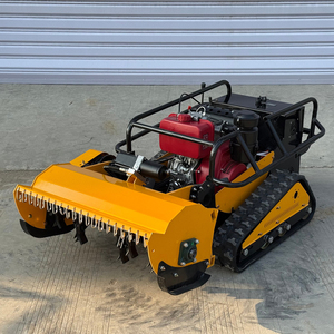 Robot tondeuse à fléaux sur chenilles, motorisé par moteur diesel-essence 18 CV, télécommandé, sans fil, autopropulsé, de qualité industrielle, pour usage agricole - Product Image 3