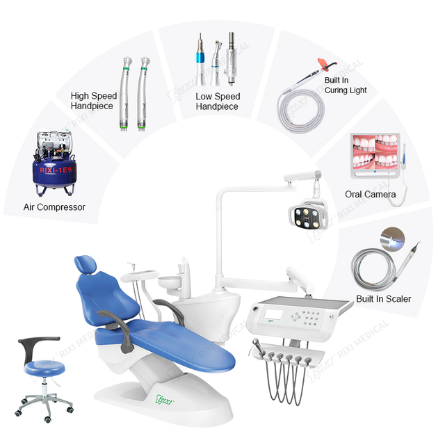 Luxury Mobile Dental Unit with Electricity Medical Dental Chair Set in Metal and Plastic for Dental Clinics