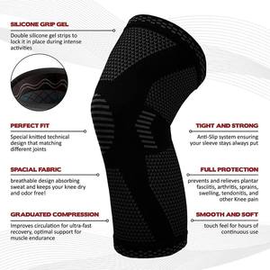 3D Nylon <strong>Spandex</strong> Elastic Knit Compression <strong>Knee</strong> Sleeve <strong>Brace</strong> Support