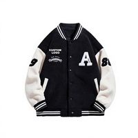 Veste de baseball universitaire personnalisée de haute qualité en laine/polyester pour homme, grande taille, avec logo frontal et caractéristiques écologiques