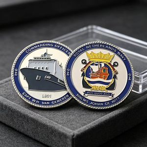 Moneta commemorativa personalizzata in metallo placcato della <span class=keywords><strong>Royal</strong></span> <span class=keywords><strong>Navy</strong></span>, smaltata, con incisione personalizzata e rilievo 3D, souvenir della Marina. - Product Image 6