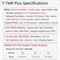 Radio Portátil LILYGO T-TWR Plus ESP32-S3+SA868 Walkie-Talkie+L76K GNSS con Posicionamiento Multiconstelación, Soporte Personalizado al por Mayor