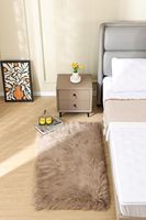 Tapis de salon en fourrure de lapin de luxe, super doux, à poils épais, antidérapant