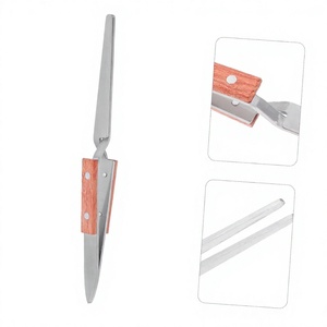 Pince à épiler en acier inoxydable pour manucure, clip de modelage des ongles avec manche en bois pour gel UV, acrylique, usage domestique - Product Image 3