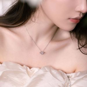 สร้อยคอเพชรสังเคราะห์สำหรับสตรีหรูหราน้ำหนักเบา925เงินสเตอร์ลิงสายโซ่สายโซ่สำหรับเต้นเป็นหัวใจหมุนได้5A ลูกบาศก์เซอร์โคเนีย - Product Image 5