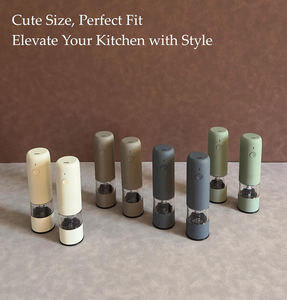 Ensemble moulin à sel et à poivre automatique rechargeable en acier inoxydable, mini et portable, pour la vente en gros d'articles de cuisine - Product Image 2