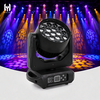 Projecteur LED mobile 19x15W RGBW 4-en-1 avec zoom 8-50 degrés, contrôle par anneau, DMX512 et RDM pour DJ, événements, discothèques et bars