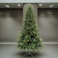 Sapin de Noël floqué pré-éclairé avec support métallique, en PE/PVC, pliable, 100 à 500 lumières