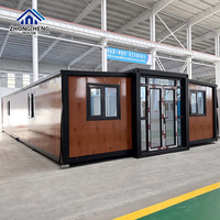 Casa Contenedor Expandible de Lujo de 2 Pisos, 20x40 pies, Triple en Uno, con Espacio de Trabajo, Villa Modular Prefabricada para Vida en Resort