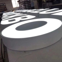 Kustom pencahayaan LED baja tahan karat 3D tanda bisnis Logo toko Outdoor tanda lampu untuk aplikasi mobil
