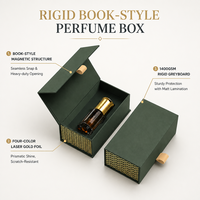 Boîte cadeau de luxe magnétique style livre pour emballage de parfum, boîte au toucher doux, logo personnalisé, dorure à chaud, vente en gros OEM ODM