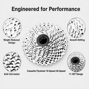 <span class=keywords><strong>Cassette</strong></span> de vélo universelle multi-vitesses résistante à l'usure, 10, <span class=keywords><strong>30</strong></span>, 32 dents, pour VTT, vélo de route et vélo à pignon fixe - Product Image 3