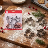 Kerststalen koekjesvormpjes set met grote, middelgrote en kleine maten, DIY bakvorm voor cake, koekjes en fondantdecoratie