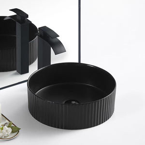 Yesson Design moderne en céramique évier de salle de bain <span class=keywords><strong>WC</strong></span> comptoir lavabo à main évier commercial bol en noir mat et blanc <span class=keywords><strong>pour</strong></span> hôtels - Product Image 1