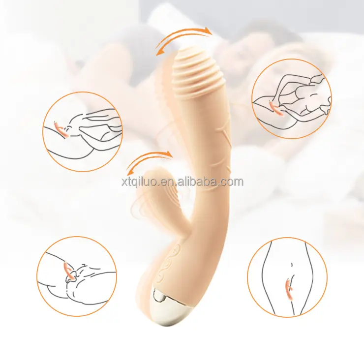 QI-LUO Feminino Vaginal G-spot Estimulação Intensa Vibração Dupla Orgasmo Vibrador De Silicone Brinquedo Do Sexo Masturbação Feminina