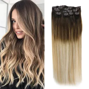 100% Russian Human Remy10 colors can customize Clip On Hair Extensions Wholesale Natural Seamless Indian Clip In Hair Extension
