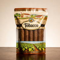 Sac d'emballage pour cigares avec fond gousset, en feuille de mylar, résistant à l'humidité, personnalisé, pour tabac à fumer en vrac