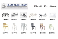 Ensemble de meubles d'extérieur en plastique personnalisé pas cher, 3 pièces, table et chaises pour hôtel, jardin, patio, balcon, café