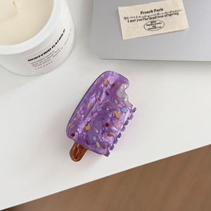 2026 New Creative Popsicle Hair Clip Acrylic Claw Clip Fun Cute Girly Sun Moon Stars Retro Handmade Hot-Selling Hair - Product Image 3