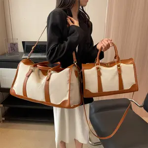 Women's Carrying Short Distance Travel Bag Canvas Business Trip Large And Small Reinforced Hand Luggage Bag Leisure Bag