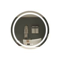 Miroir rond moderne à lumière LED, écran tactile mural, miroir intelligent, miroir de bain Bluetooth, maquillage brillant
