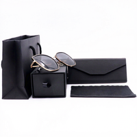 Étui à lunettes en cuir de luxe avec logo imprimé, étui à lunettes de soleil, boîte d'emballage pour lunettes de vue, vente en gros