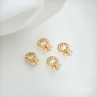 Pendentif goutte de perle micro-sertie de zircone plaqué or 14K pour la fabrication de bijoux faits main DIY, vente en gros