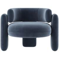 Fauteuil individuel modulaire moderne nordique minimaliste avec revêtement en tissu, design Alien, en bois, pour salon, chambre et loisirs