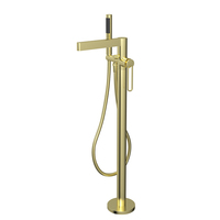 Robinet de baignoire sur pied en laiton poli moderne avec cartouche céramique, ensemble douche-baignoire autoportant pour usage hôtelier, Chine
