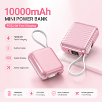 Nouveaux produits 2026 – Mini batterie externe 10000 mAh avec charge rapide PD 22,5 W, affichage numérique, logo personnalisé en usine, batterie externe rechargeable