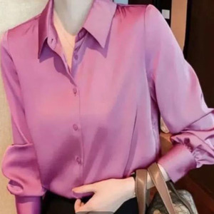 RNSHANGER <span class=keywords><strong>Camicia</strong></span> Autunnale da <span class=keywords><strong>Donna</strong></span> in Raso Nuova Blusa Elegante <span class=keywords><strong>e</strong></span> Giovanile da Ufficio a Maniche Lunghe <span class=keywords><strong>Bianca</strong></span> - Product Image 3