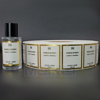 Étiquettes de parfum de luxe pour flacons cosmétiques, papier texturé artistique de haute qualité avec gaufrage en relief