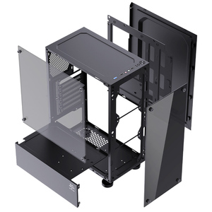 Casing <span class=keywords><strong>PC</strong></span> Mid Tower Premium SNOWMAN <span class=keywords><strong>010</strong></span> Ringan Kokoh dari Paduan Aluminium Bentuk ATX Kaca Temper untuk Gaming Penggunaan Profesional - Product Image 2
